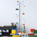 Cartoon Car Self-adheve Vinyl Nursery Wall Decal Baby Growth Chart Sticker for Bedroom Play Room by TinyTreasures Baby Boutique