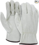 ATERET 12 Pairs X-Large Heavy Duty Durable Cowhide Leather Work Gloves I Driver Gloves for Truck Driving, Warehouse, Gardening, Farming by GreenHaven Gardens