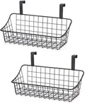 LeleCAT Cabinet Door Organizer Basket with hook Grid Storage Basket, Hang it behind a door or on a railing,BLack,4 Pack by CozyNest Decor