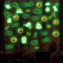 clothmile 3 Sheets Glow in The Dark Halloween Window Clings Luminous Halloween Window Stickers Removable Pumpkin Ghost Bat Wall Decor Glowing Window Clings for Scary Halloween Theme Party Decorations by CozyNest Decor