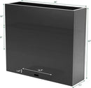 KOL Galvanized Steel Planter Box, with Insert Tray Drainage Holes, Rectangular Black Powder Coated Metal Planter, Outdoor Use, Heavy Duty Modern Flower Pot (Black, 36" H x 11" W x 32" L) by GreenHaven Gardens