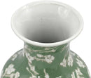 Galt International Floral Chinoiserie Ceramic Vase 14" - Green Sakura Hand Painted Antique Style Porcelain Flower Bottle Fishtail Porcelain Chinese Vase for Home Decor Centerpiece by GreenHaven Gardens