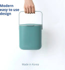 BLUE GINKGO Kitchen Compost Bin [2.6L / 0.69 GAL] – Filter-Free, Odor-Tight Countertop Food Waste Pail with Handles (Made in Korea, Green) by GreenHaven Gardens