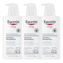 Eucerin Baby Unscented Baby Shampoo and Body Wash, Tear Free Shampoo and Wash, 13.5 Fl Oz Pump Bottle, Pack of 3 by TinyTreasures Baby Boutique