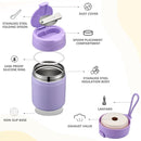 17oz Soup Thermo for Hot Food Kids Insulated Vacuum Food Jar with Stainless Steel Spoon Wide Mouth Thermo Leakproof Lunch Food Container Kids Hot Lunch Box (Purple) by TinyTreasures Baby Boutique