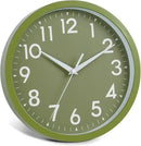 Wall Clock Analog 10 Inch Simple Silent Non Ticking Battery Operated Modern Decorative for Kitchen Office Bedroom Bathroom Living Room(Olive Green) by CozyNest Decor