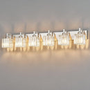 Modern Bathroom Vanity Light 6-Lights Brushed Nickel Vanity Light Crystal Wall Light Bathroom Light Fixtures by CozyNest Decor