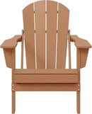 Westin Outdoors Laguna WO Outdoor Adirondack Folding Patio Chairs 8 PCS Set Retro Beach Aesthetic for Backyard, Lawn, Patio, Deck, Garden, Weather Resistant Polyethylene Plastic Lounger (Teak) by GreenHaven Gardens