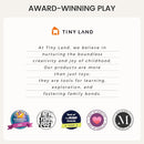 Tiny Land Montessori Baby Toy Set 4-6 Months – Early Learning Motor Skills Development Kit with 4-in-1 Soft Cloth Book, Spinning Rainbow Toy, Silicone Blocks and Baby Tissue Box by TinyTreasures Baby Boutique