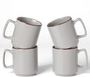 famiware Coffee Mugs Set of 4, Nebula 14oz Coffee Mugs, Ceramic Cup Set with Handle for Latte, Tea, Milk, Cappuccino, Cocoa, Light Gray by CozyNest Decor