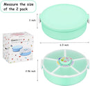 Kids' Rotating Snack Container Set – 2-Pack, Includes 1 Rotating Snack Container & 1 Round Sectioned Snack Box, BPA-Free, Dishwasher Safe, Perfect for Travel-Green by TinyTreasures Baby Boutique