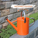 Metal Watering Can, One Gallon Watering Cans Stainless Steel for Outdoor Indoor Garden Plants Watering (Stainless Steel Handle Orange) by GreenHaven Gardens