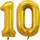 GOER Number 10 Balloons for 10th Birthday Party Decorations,42 Inch Jumbo Foil Helium Balloons for 10th Anniversary (Gold) by TinyTreasures Baby Boutique