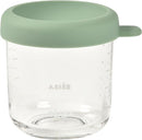BEABA 8 oz Glass Baby Food Jars with Soft Silicone Air Tight Lids, Glass Storage Containers with Lids, Microwave and Freezer Safe Containers, Sage by TinyTreasures Baby Boutique
