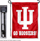 College Flags & Banners Co. Indiana Hoosiers Go Hoosiers Garden Flag with Pole Stand Holder by GreenHaven Gardens