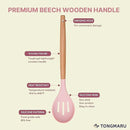 Silicone Cooking Utensils Set, Premium Beech Wood Handle Kitchen Gadgets Utensil Set, Non-Stick Kitchen Utensils Spatula, Tongs, Turner, Whisk, Brush, Spoon, BPA FREE, 446°F Resistant (Pink) by CozyNest Decor
