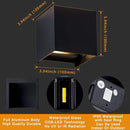 LANFU LED Aluminum Waterproof Outdoor Wall Sconce, 100-277V 3000K Outdoor Cube Square Wall Light Warm Light 2 LEDs Black 6W Outside Wall Lights for House Patio by GreenHaven Gardens