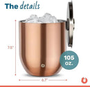 SNOWFOX Plus, Premium Vacuum Insulated Stainless Steel Ice Bucket with Lid/Scoop, Home Bar Accessories, Elegant Bartending Ice Buckets for Parties, Beautiful Outdoor Entertaining Supplies, 3L, Gold by CozyNest Decor