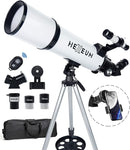 Telescope 80mm Aperture 600mm - Astronomical Portable Refracting Telescopes Fully Multi-Coated High Transmission Coatings AZ Mount with Tripod Phone Adapter, Wireless Control, Carrying Bag. by TinyTreasures Baby Boutique