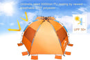 Oileus X-Large 4 Person Beach Tent Sun Shelter - Portable Sun Shade Instant Tent for Beach with Carrying Bag, Stakes, 6 Sand Pockets, Anti UV for Fishing Hiking Camping, Waterproof Windproof, Orange by TinyTreasures Baby Boutique