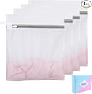 Mesh Laundry Bags, Mesh Wash Bags, Durable Mesh Structure with Strong Zipper, Suitable for Underwear, Delicate Clothes, Pants, Shoes, Socks Washing (Small Fine Mesh, X-Large 24 * 24in*4pcs) by TinyTreasures Baby Boutique
