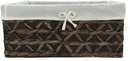 Basket of Rectangular Woven Seagrass Storage Bin with Handle,Kingwillow. (Wood&water hyacinth, Set of 3) by GreenHaven Gardens