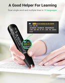SVANTTO S2 Reader Translator Pen Scanner, Text to Speech Device for Dyslexia, OCR Digital Highlighter Pen, Exam, Bluetooth Langage Translator, No Monthly Fee（Black） by TinyTreasures Baby Boutique