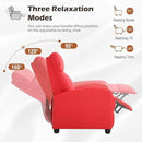 BestMassage | Recliner Chair | No Massage Function | Pu Red | with Lumbar Support, Adjustable Push Back, Wide Armrests, Footrest & Padded Seat | Easy Assembly | for Living Room, Home Theatre by CozyNest Decor