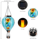 Starsoul Large Solar Hot Air Balloon Lantern with Flame Dragonfly Glass Hanging Outdoor Hot Air Balloon Solar Light Waterproof Garden Patio Yard Party Decorations by GreenHaven Gardens