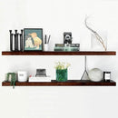 Homeforia 48 inch Walnut Floating Shelf, High End Solid Real Wood Large 48inch Floating Shelves for Wall, Dark Brown 48 inches Long Floating Shelves, Heavy Duty Bracket, 48 X 6.5 X 1.75 inch, Set of 2 by CozyNest Decor