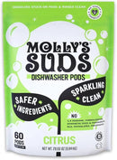 Molly's Suds Dishwasher Pods | Clean Dishwasher Detergent, Cuts Grease & Rinses Clean (Residue-Free) for Sparkling Dishes | 60 Auto-Release Tabs (Citrus) by CozyNest Decor