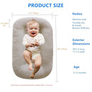 Baby Lounger for Newborns, Baby Nest & Floor Cushion, Soft Cotton, Portable Diaper Changing Pads for Boys & Girls 0-12 Months(English Apricot) by TinyTreasures Baby Boutique