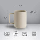 E-liu Porcelain Tea Mugs Coffee Mug Set, Large 15 Ounces Cups for Coffee, Tea, Cocoa, and Mulled Drinks, Set of 6, Unglazed (Natural) by CozyNest Decor