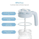 Papablic Glass Breastmilk Pitcher, Formula Mixing Pitcher with Mixing Handle Lid, Wide Mouth Mason Jar Mixer with Flip Locking Spout, Easy to Clean, BPA Free, Blue by TinyTreasures Baby Boutique