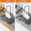 LEMIKKLE 20.5" x 13" Roll Up Dish Drying Rack Silicone Wrapped Over The Sink Dish Drying Rack Foldable Sink Drying Mat, Heat-Resistant & Anti-Rust Dish Rack for Kitchen Sink, Black by CozyNest Decor
