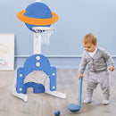 Costzon Kids Basketball Hoop, Toddler Sports Activity Center w/ 5 Adjustable Height Levels, Basketball Soccer Golf Game Set, Indoor Outdoor Basketball Hoop Set Gift for Baby Infant by TinyTreasures Baby Boutique