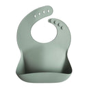 mushie Silicone Baby Bib | Adjustable Fit Waterproof Bibs (Cambridge Blue) by TinyTreasures Baby Boutique