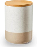 Yangbaga Canister Sets for Kitchen Counter, 80 OZ Large Ceramic Food Storage Jars with Airtight Wood Lids, Large Kitchen Canisters for Coffee, Sugar, Tea, Flour, Spice by CozyNest Decor