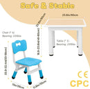 FUNLIO Kids Table and 4 Chairs Set for Ages 3-8, Height Adjustable Toddler Table and Chair Set, Easy to Wipe Arts & Crafts Table, for Classrooms/Homes/Daycares, CPC & CE Approved(5 pcs set)-Multicolor by CozyNest Decor