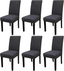JQinHome 6 Pcs Dining Chair Slipcover,High Stretch Removable Washable Chair Seat Protector Cover for Home Party Hotel Wedding Ceremony (Grey) by CozyNest Decor