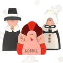 Amorita Fall Thanksgiving Decorations Wooden Turkey Pilgrim Couple Table Sign 3 Pcs Fall Thanksgiving Decor Standing Tabletop Sign Decor for Autumn Harvest - W by CozyNest Decor
