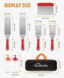 HOMENOTE Griddle Accessories Kit, Exclusive Griddle Tools Spatulas Set for Blackstone - 8 Pcs Commercial Grade Flat Top Grill Accessories - Great for Outdoor BBQ, Teppanyaki and Camping, Red by GreenHaven Gardens