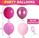 Pink Balloons Set 12 Inch Hot Dark Magenta Light Pastel Pink Metallic Latex Helium Balloon for Girls Baby Shower Princess Wedding Birthday Party Decorations by CozyNest Decor