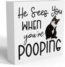 Funny Bathroom Decor Are You Pooping Cat Sign Funny Bathroom Toilet Table Decoration Funny Cat Gifts Bathroom Wall Decor Cat Gifts for Women Gifts for Cat Lovers, Bathroom Wooden Box Sign Decor by CozyNest Decor