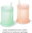 Olababy Silicone Training Cup with Straw Lid | Babies Water Drinking Cup | 6+ Mo Infant To 12-18 Months Toddler | Sippy Cup For Kids & Smoothie Cup | Baby Led Weaning (Mint, 5 oz) by TinyTreasures Baby Boutique