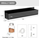 PMMASTO Adhesive Acrylic Spice Rack Organizer for Wall with Nano Double Sided Tape, Spice Shelf Organization for Kitchen Cabinet Door/Pantry Door, Wall Mount Seasoning Rack (Black - 4 Pack)