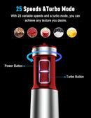 Powerful Immersion Blender handheld, 2025 New Update Hand Blender, Scratch-Resistant Corded Hand Mixer with Heavy-Duty Copper Brushless Motor and Gift Box Red by TinyTreasures Baby Boutique