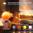 Astronaut Sunrise Alarm Clock for Kids, White Noise Sound Machine with 30 Soothing Sounds, 22 Dimmable Nightlights, Bluetooth Speaker, Dual Digital Alarm Clocks, Wake Up Light for Bedroom, Adults by TinyTreasures Baby Boutique