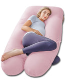 Meiz Pregnancy Pillows, Pregnancy Pillows for Sleeping, Pregnancy Body Pillow Cooling, Maternity Pillow for Pregnant Woman with Cooling Jersey Cover, Pink by TinyTreasures Baby Boutique