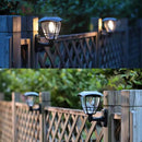 MAGGIFT 4 Pack Solar Powered Wall Lantern, Outdoor 10 Lumen LED Edison Bulb Warm White Solar Lights Wall Sconce with No Wiring Required, Fixture with Wall Mount Kit by GreenHaven Gardens